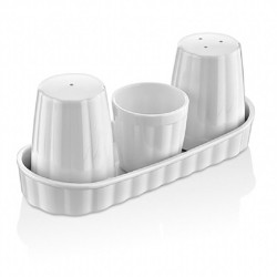 GastroPlast GSSE-01 Tuzluk Biberlik ve Kürdanlık Seti, Beyaz - GastroPlast