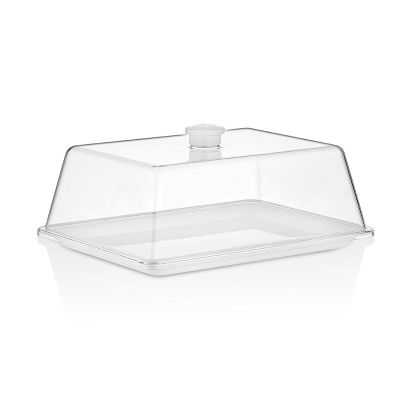 GastroPlast Polikarbonat Fanus, 20x26 cm, Beyaz Kulplu - 2