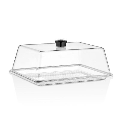GastroPlast Polikarbon Fanus, 20x26 cm, Siyah Kulplu - 2