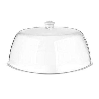 GastroPlast Polikarbonat Fanus, 30 cm, Beyaz Kulplu - GastroPlast