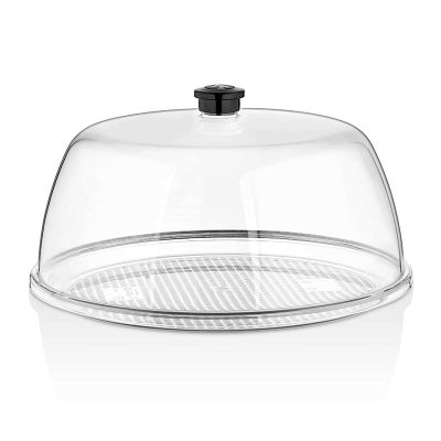 GastroPlast Polikarbonat Fanus, 30 cm, Siyah Kulplu - 2