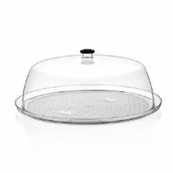 GastroPlast Polikarbonat Yuvarlak Fanus, 35 cm, Siyah Kulplu - 2