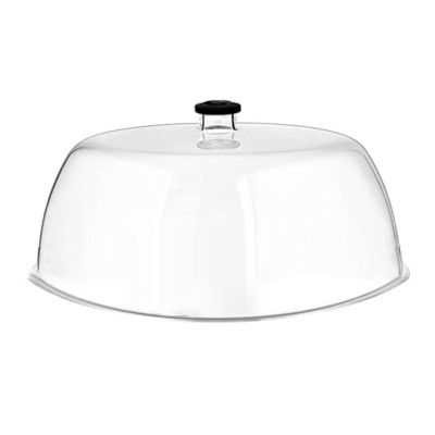 GastroPlast Polikarbonat Yuvarlak Fanus, 35 cm, Siyah Kulplu - GastroPlast