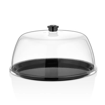 GastroPlast Polikarbonat Yuvarlak Fanus Tepsisi, 30 cm, Siyah - 2