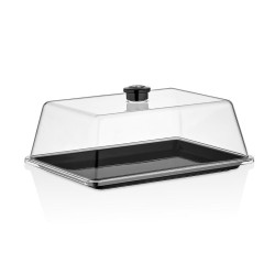 GastroPlast Polycarbonate Fan Tray, 20x26 cm, Black - 2