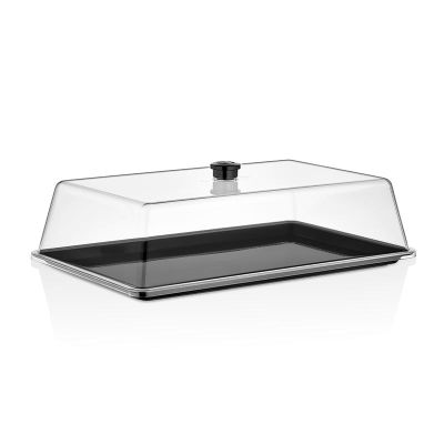 GastroPlast Polycarbonate Fan Tray, 415x265 mm, Black - GastroPlast