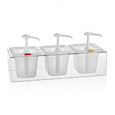GastroPlast Pompalı Sos Dispenseri, 3'lü, Şeffaf - 1