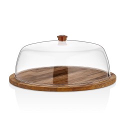 GastroPlast Round Polycarbonate Fan, 35 cm, Brown Handle - 2