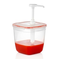 GastroPlast Square Sauce Dispenser, 3.6 L, Clear - GastroPlast