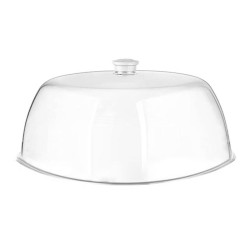 GastroPlast Yuvarlak Polikarbonat Fanus, 35 cm, Beyaz Kulplu - 1