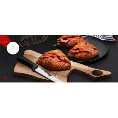 Glanz Plastik Saplı Tırtıklı Kruvasan ve Ekmek Bıçağı, 35 cm - 5