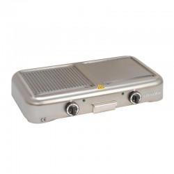 Öztiryakiler Yarı Oluklu Compact Grill Plate, 75x40 cm, Elektrikli - Öztiryakiler