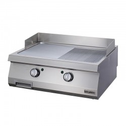 Öztiryakiler Yarı Oluklu Elektrikli Grill Plate, 80x90 cm, Krom - Öztiryakiler