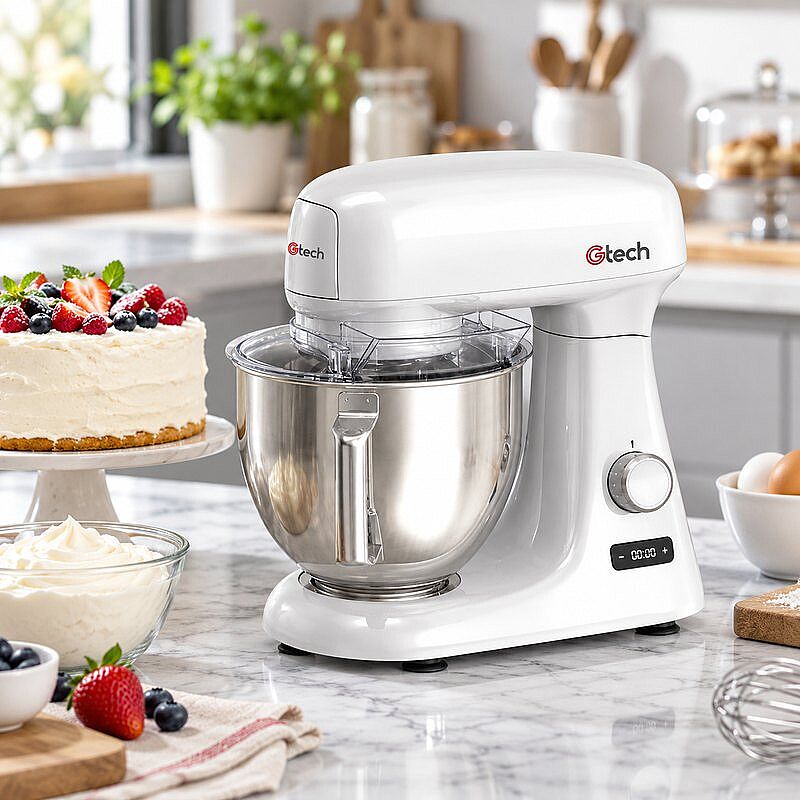 Gtech EF708-S Professional Krom Set Üstü Mikser, 4.8 L, Beyaz - Gtech
