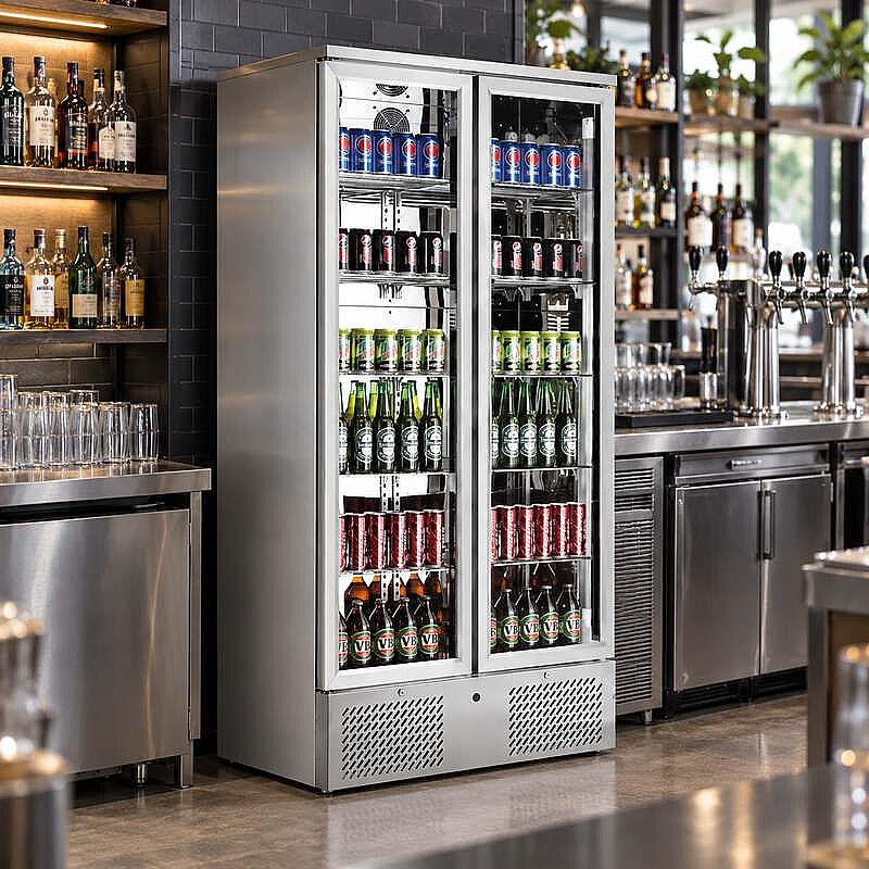 Gtech SC-458F-S Шкаф для охлаждения бутылок за барной стойкой, тип Upright, две двери, 458 л, Inox - Gtech
