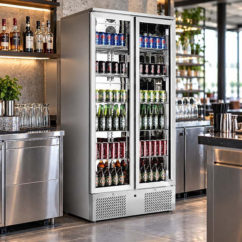 Gtech SC-458F-S Шкаф для охлаждения бутылок за барной стойкой, тип Upright, две двери, 458 л, Inox - Gtech