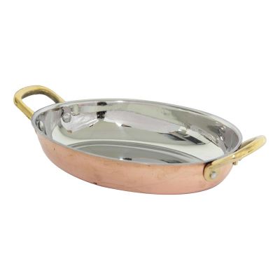 Gurmeaid İçi Paslanmaz Oval Yumurta Sahanı, 18 cm, Bakır - 1