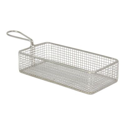 Gurmeaid Paslanmaz Çelik Dikdörtgen Sunum Sepeti, 26x13x3.5 cm - 1