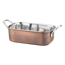Gurmeaid Stainless Steel Mini Rectangular Pot, 14.5 cm, Antique Copper - Gurmeaid