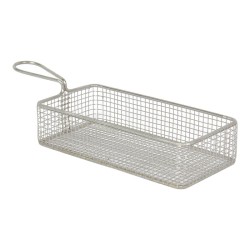 Gurmeaid Stainless Steel Rectangular Presentation Basket, 26x13x3.5 cm - Gurmeaid