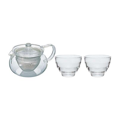 Hario CHJMN-HU-2 Cha Cha Kyusu Maru Demlik ve 2'li Bardak Seti, 450 ml - 1