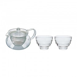 Hario CHJMN-HU-2 Cha Cha Kyusu Maru Teapot and 2-cup Set, 450 ml - Hario