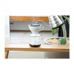Hario PDC-02-W E60 Seramik Süzgeçli Dripper, Beyaz - 2