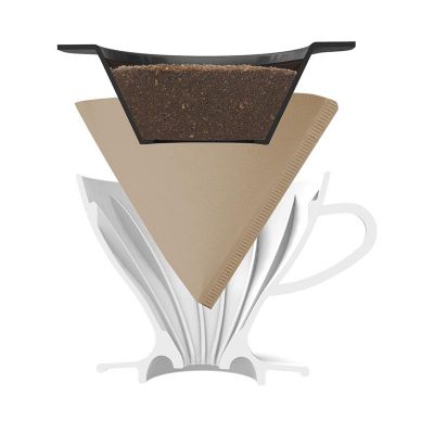 Hario PDC-02-W E60 Seramik Süzgeçli Dripper, Beyaz - Hario