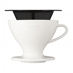Hario PDC-02-W E60 Ceramic Strainer Dripper, White - Hario