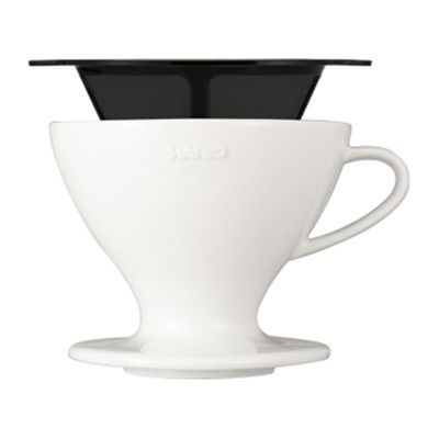 Hario PDC-02-W E60 Керамическая капельница с ситечком, белый - Hario