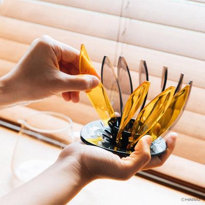 Hario RIB-6-TY Suiren 6-piece Rib Set, Yellow - Hario