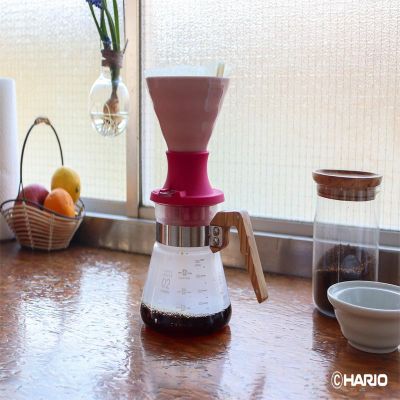 Hario SSDC-02-BEP V60 Immersion Seramik Dripper Switch, Pembe - Hario