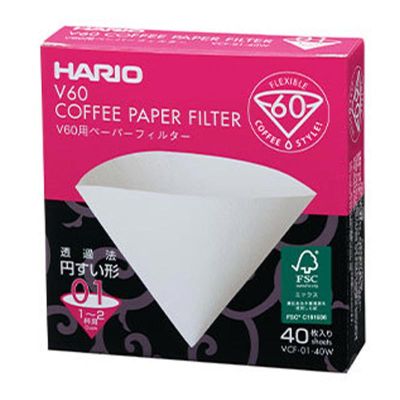 Hario VCF-01-40W V60 01 Dripper Filtresi, 40 Adet - 1