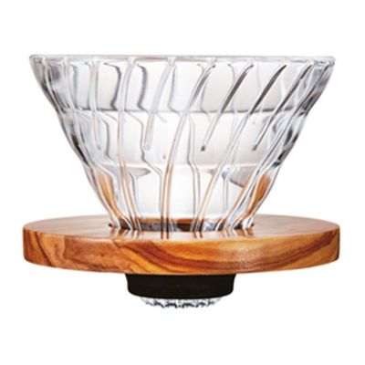 Hario VDG-02-OV V60 02 Ahşap Altlıklı Cam Dripper - 1