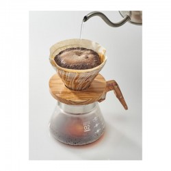 Hario VDG-02-OV V60 02 Ahşap Altlıklı Cam Dripper - 3