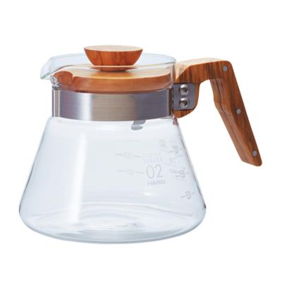 Hario VCWN-60-OV V60 02 Ahşap Kapaklı Kahve Servis Sürahisi, 600 ml - Hario