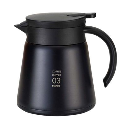 Hario VHS-80B V60 03 Yalıtımlı Paslanmaz Servis Sürahisi, 800 ml, Siyah - 1