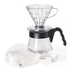 Hario VCDS-02-B V60 Coffee Brewing Set, Clear - 1