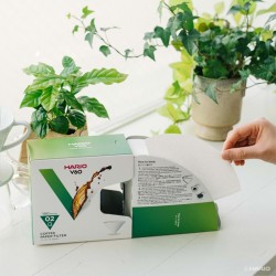 Hario VCF-02-100WK V60 02 ورق تنقيط قهوة مصفى معبأ، 100 قطعة - 2