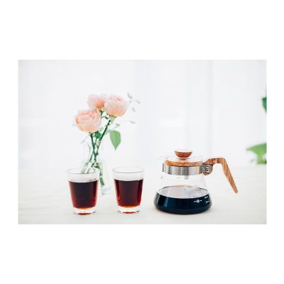 Hario VCWN-60-OV V60 02 إبريق قهوة بغطاء خشبي، 600 مل - Hario