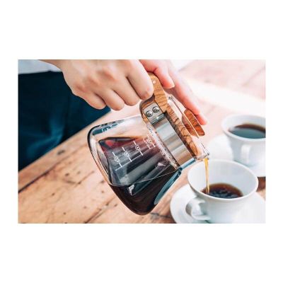 Hario VCWN-60-OV V60 02 Coffee Service Carafe with Wooden Lid, 600 ml - Hario