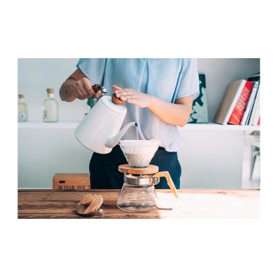 Hario VDG-02-OV V60 02 Glass Dripper with Wooden Base - Hario