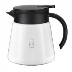 Hario VHS-80W V60 03 Insulated Stainless Serving Jug, 800 ml, White - Hario