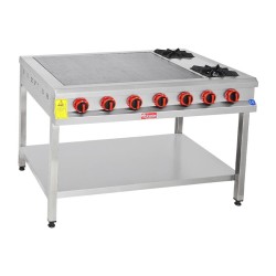 Himaksan HMK-BZTBOG 120 CE Taban Raflı 2 Ocaklı Bazlama Ocağı, LPG - Himaksan