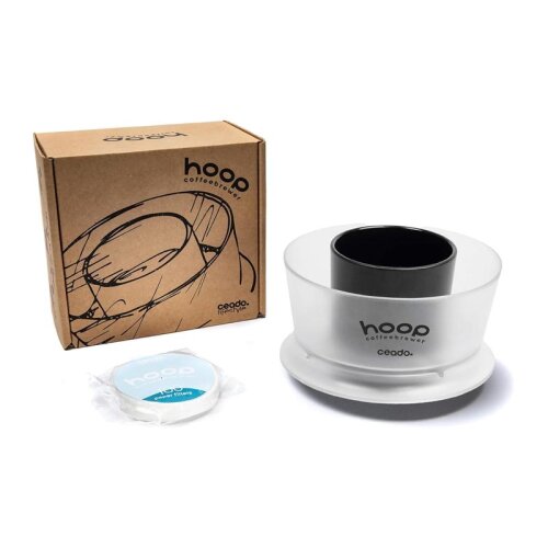 ماكينة تحضير القهوة Hoop معدات تحضير القهوة اليدوية، أبيض-شفاف - 6