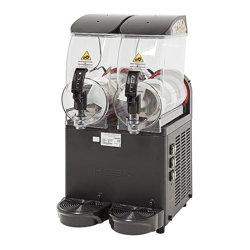 Hosk Ice Slush Granita with Snow Ice, Illuminated Lid, 2x12 L, Black - Hosk