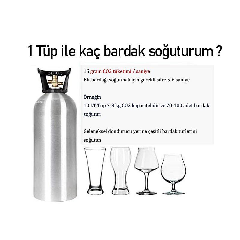 Ice Gaiser Bardak Şoklayacı CO2 Karbondioksit Tüpü, 10 L - Ice Gaiser