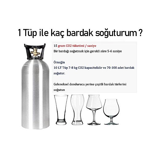 Ice Gaiser Bardak Şoklayacı CO2 Karbondioksit Tüpü, 10 L - Ice Gaiser (1)