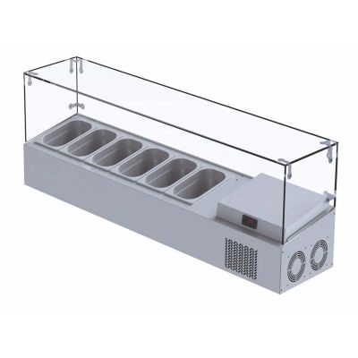 Iceinox VTP.150.GL Set Üstü Camlı Saladbar, 150x34x45 cm - 1