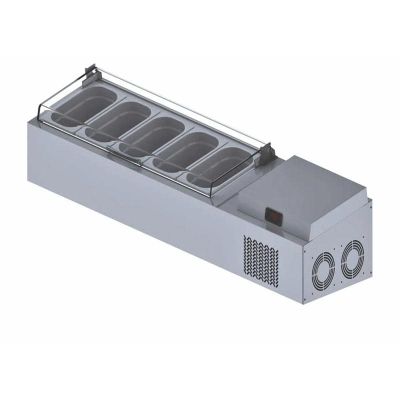 Iceinox VTP.178.PL Set Üstü Pleksi Kapaklı Saladbar, 178x34x30 cm - 1
